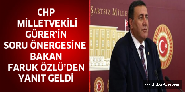 CHP Milletvekili Gürer’in soru önergesine Bakan Faruk Özlü’den yanıt geldi