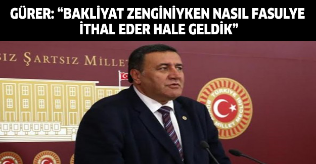 Gürer: “Bakliyat zenginiyken nasıl fasulye ithal eder hale geldik”