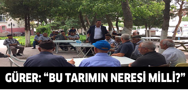 Gürer: “Bu tarımın neresi milli?”