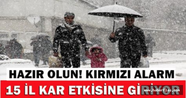 15 İl Kar Yağışının Etkisine Giriyor