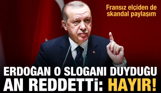 Erdoğan o sloganı duyduğu an reddetti: Hayır!