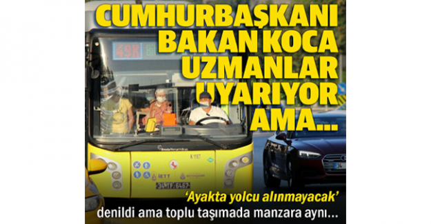 Ayakta yolcu yasaklandı ama otobüs ve minibüsler almaya devam ediyor