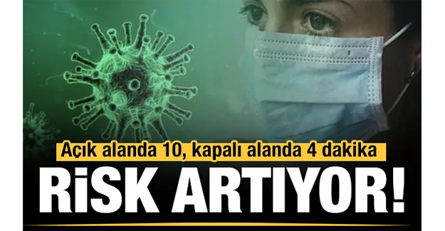 Kapalı alanda 4 dakikada bulaşıyor