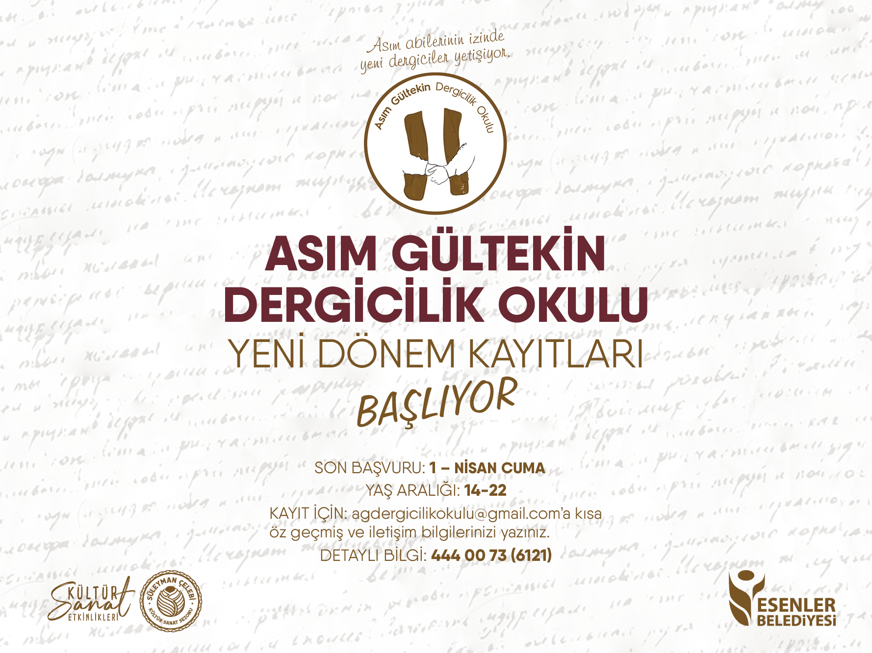 ASIM GÜLTEKİN DERGİCİLİK OKULU’NA KAYITLAR BAŞLADI