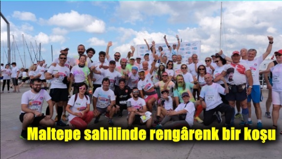 Maltepe sahilinde rengârenk bir koşu