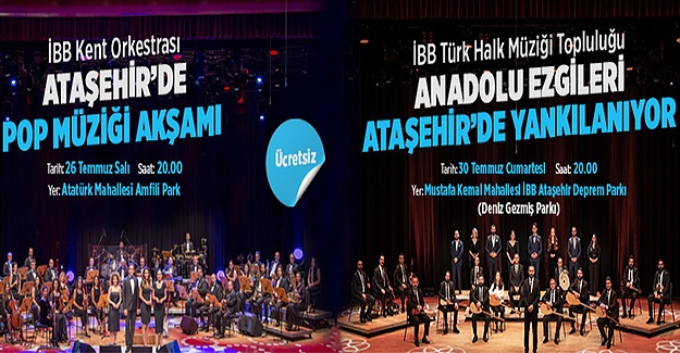 ATAŞEHİR’DE AÇIK HAVA KONSERLERİ BAŞLIYOR