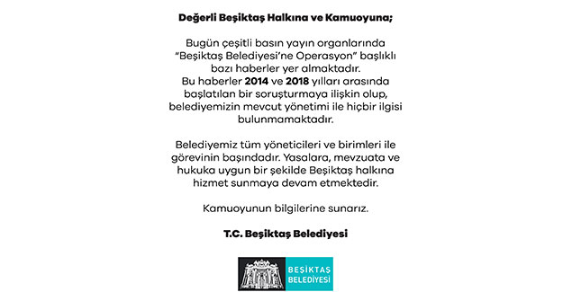 Beşitaş Belediyesine operasyon