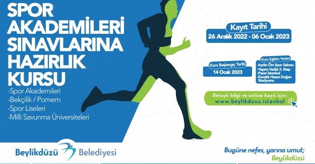 Spor akademilerine hazırlananlara kurs desteği