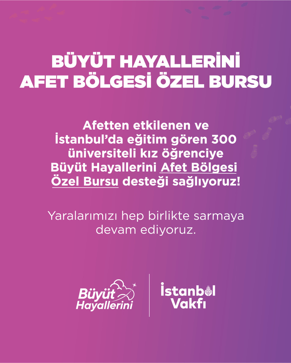 DEPREMZEDE İstanbul’a Yerleşen 300 Öğrenciye burs verecek