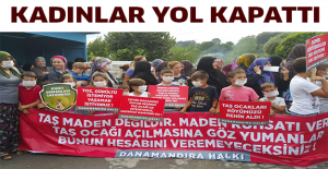 Kadınlar yol kapattı