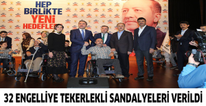 32 engelliye tekerlekli sandalyeleri verildi