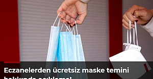 Eczanelerden ücretsiz maske temini hakkında açıklama!