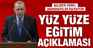 Cumhurbaşkanı Erdoğan'dan yüz yüze eğitim açıklaması