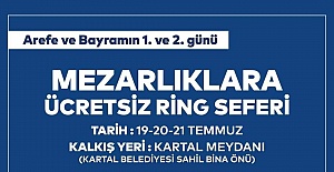 Kartallılara bayramda mezarlık ziyareti hizmeti