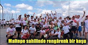 Maltepe sahilinde rengârenk bir koşu