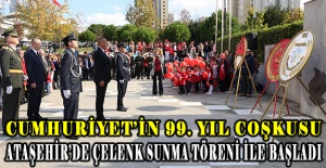 Cumhuriyet’in 99. yıl coşkusu Ataşehir’de çelenk sunma töreni ile başladı