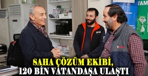 Saha çözüm ekibi, 120 bin vatandaşa ulaştı
