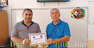 Serdar Ünsal’dan Nevzat Turan’dan  Teşekkür Belgesi