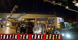 Trafik tek şerite düştü
