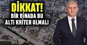 Güvenli binalar için altı kriter